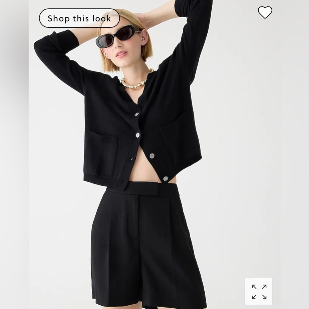 J crew Cashmere patch-pocket cardigan sweater
100% cashmere 
Black cardigan